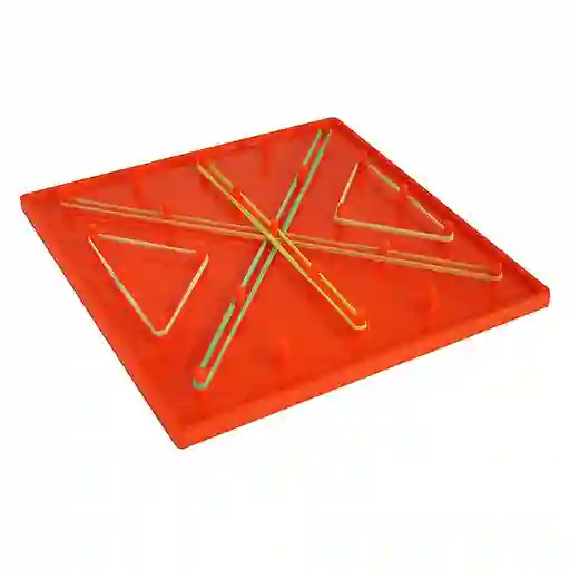 Juego Didáctico Geoplano De 25 Pines Naranja Para Niños