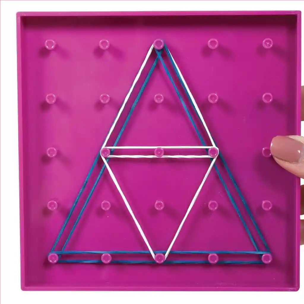 Juego Didáctico Geoplano De 25 Pines Morado Para Niños