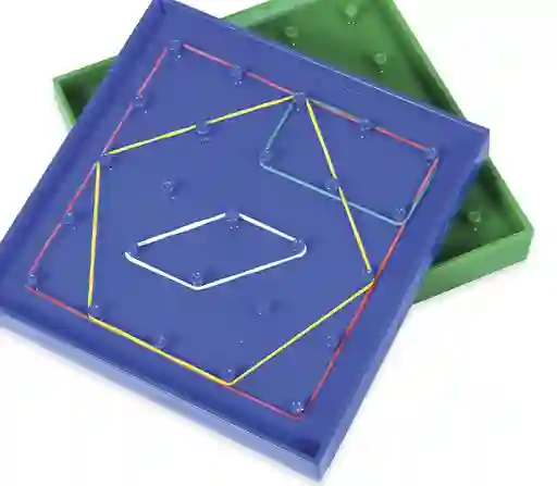 Juego Didáctico Geoplano De 25 Pines Verde Para Niños