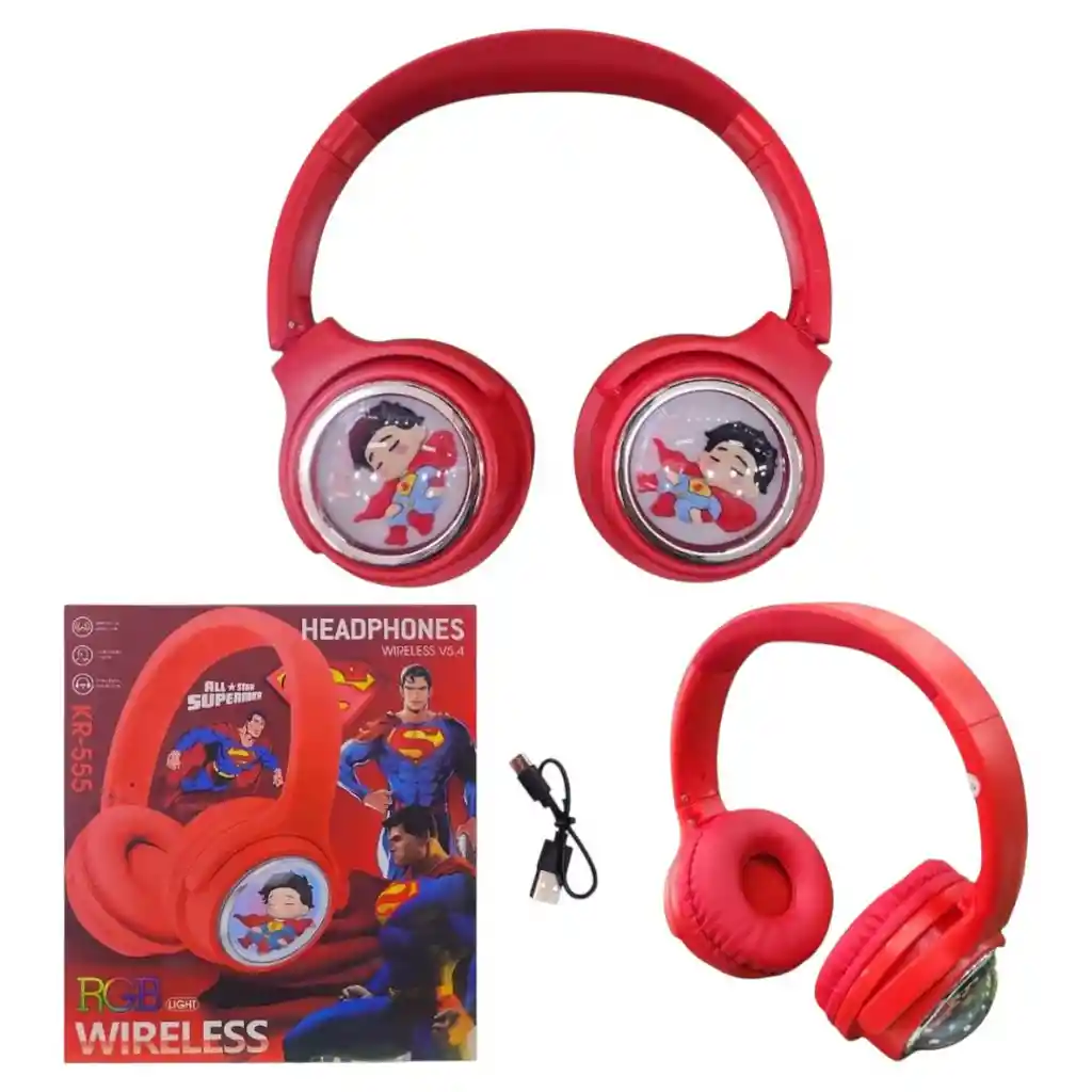 Diadema Audifono Rgb Superheroes Kr-555 Niño