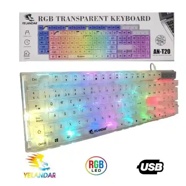 Teclado Transparente Gaming Rgb T20