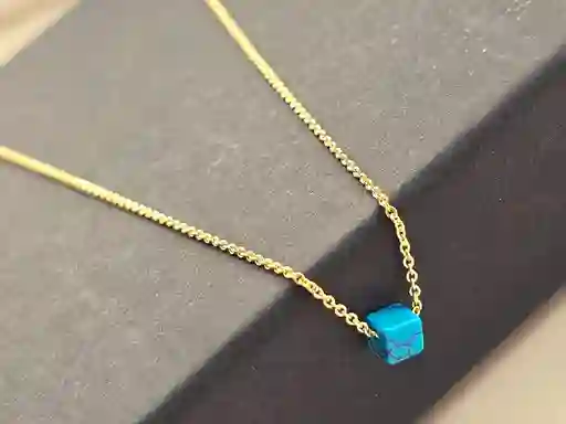 Cadena Cubo Turquesa