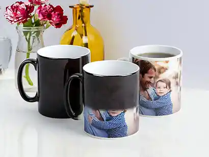 Mug Magico Termico Negro 11 Onzas Para Sublimacion