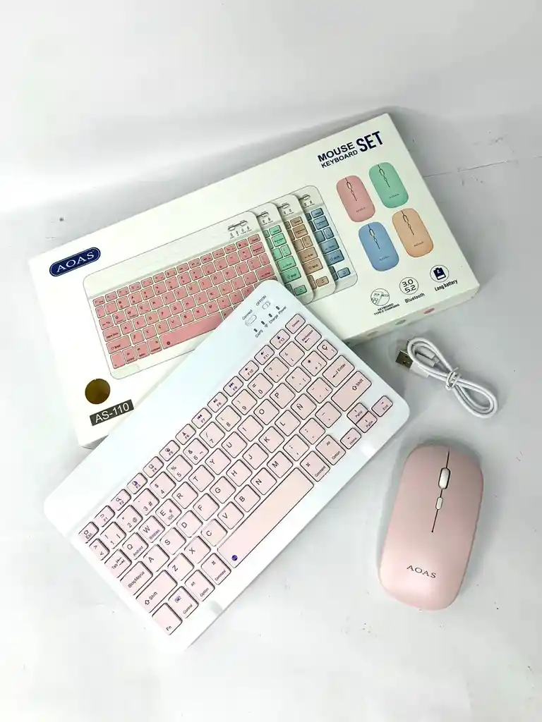 Combo Teclado Y Mouse Bluetooth Inalambrico Aoas ⌨️🖱️✨