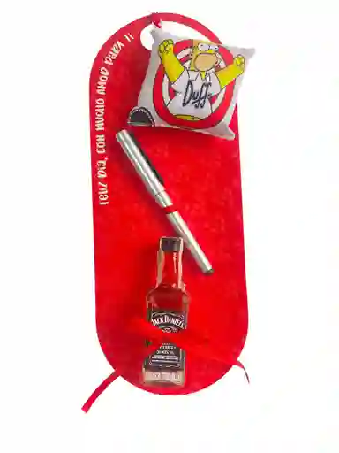 Regalo Amor Y Amistad Especial Homero Con Jack Daniels Y Esfero