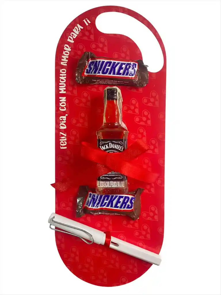 Regalo Amor Y Amistad Especial Snickers Con Jack Daniels