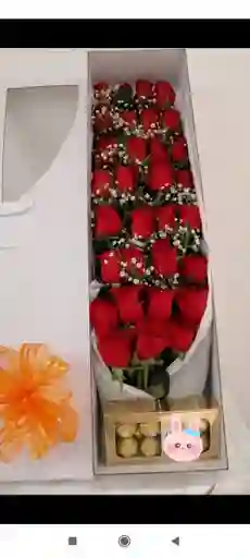 Caja Vertical/31rosas/chocolates