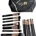 Kit 18 Brochas Profesionales Mármol Negro Trendy