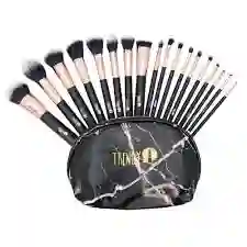 Kit 18 Brochas Profesionales Mármol Negro Trendy