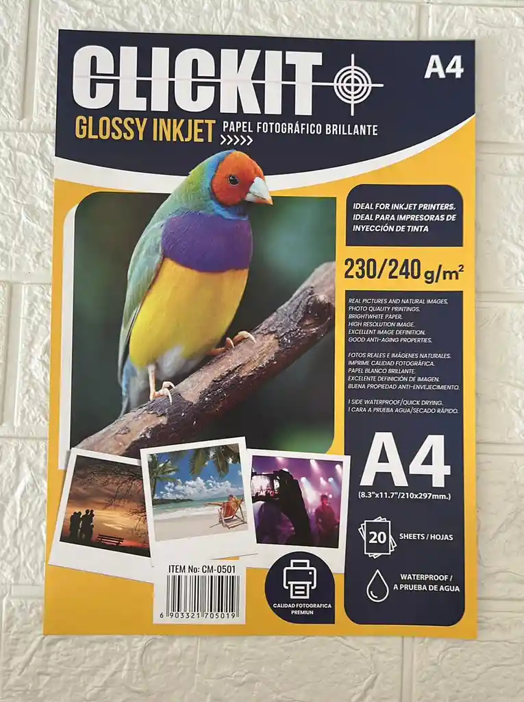 Papel Fotografico Clickit 230/240g Unidad