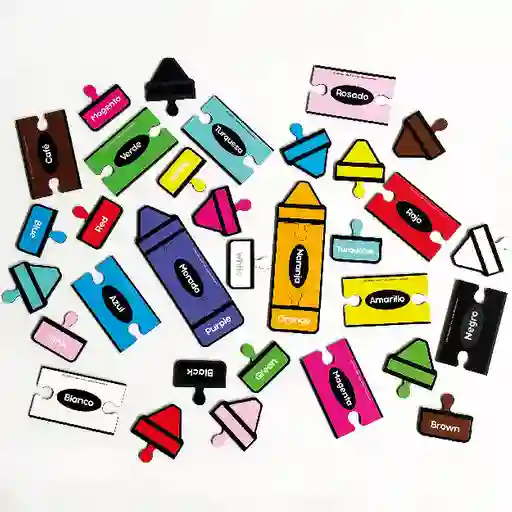 Juego Educativo Crayones Colores En Rompecabezas Para Niños