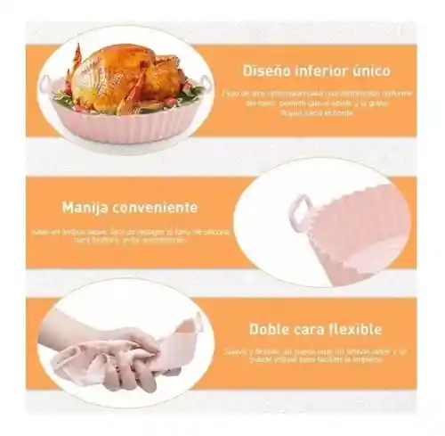Molde De Silicona Reutilizable Para Air Fryer Resistente Al Calor, Antiadherente Y Fácil De Limpiar X1 Unidad