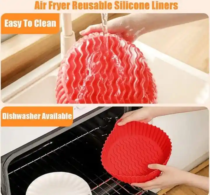 Molde De Silicona Reutilizable Para Air Fryer Resistente Al Calor, Antiadherente Y Fácil De Limpiar X1 Unidad