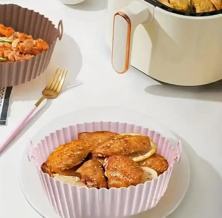 Molde De Silicona Reutilizable Para Air Fryer Resistente Al Calor, Antiadherente Y Fácil De Limpiar X1 Unidad