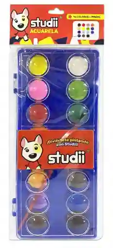 Acuarelas, 16 Colores, Con Pincel- Studii