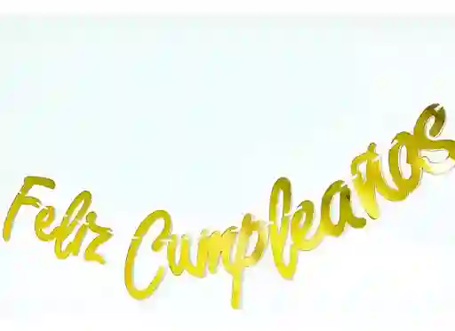 Guirnalda Feliz Cumpleaños Cursiva Dorada En Carton