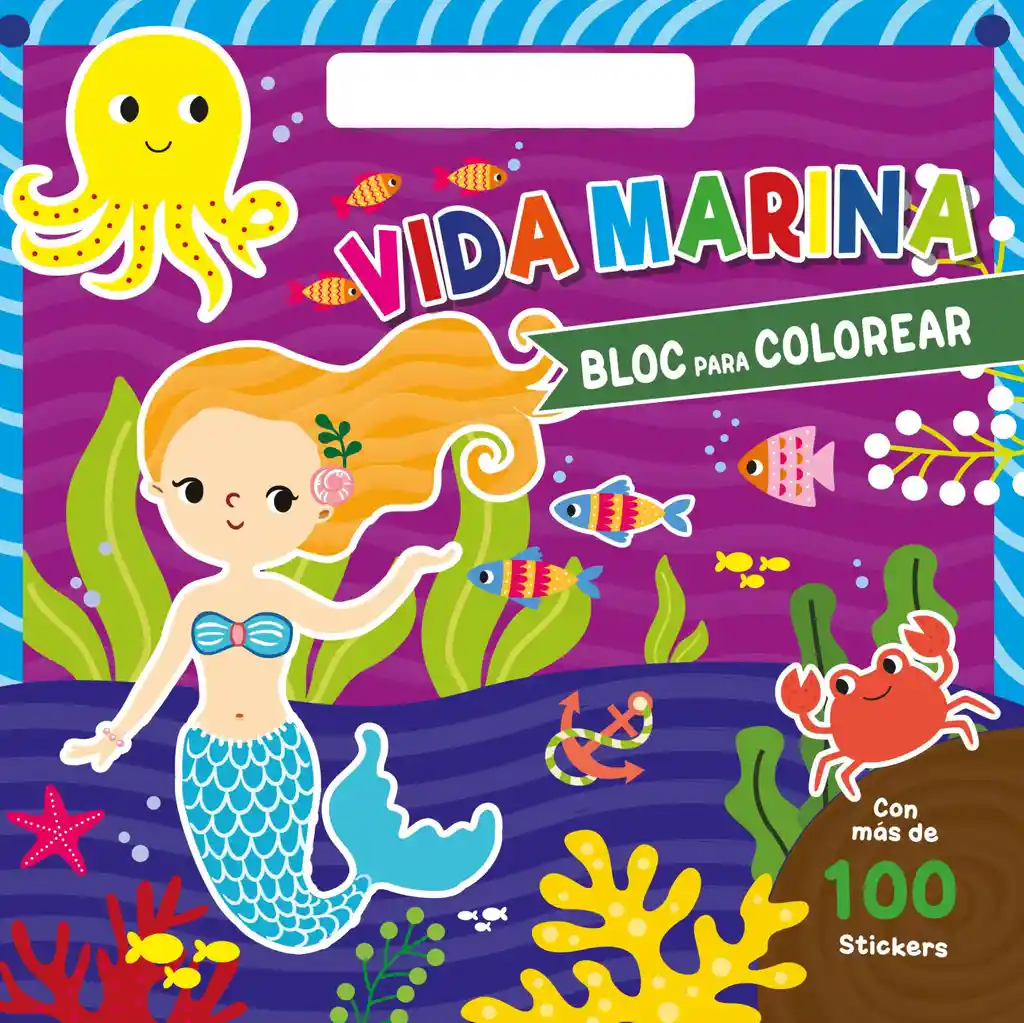 Libro Para Colorear Vida Marina De 100 Stickers Niños