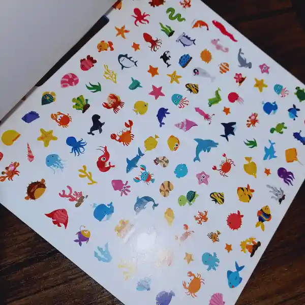 Libro Para Colorear Vida Marina De 100 Stickers Niños