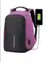 Morral Mochila Bolso Antirrobo Con Cargador Impermeable Morado
