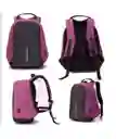 Morral Mochila Bolso Antirrobo Con Cargador Impermeable Morado
