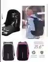 Morral Mochila Bolso Antirrobo Con Cargador Impermeable Morado