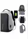 Morral Mochila Bolso Antirrobo Con Cargador Impermeable Gris