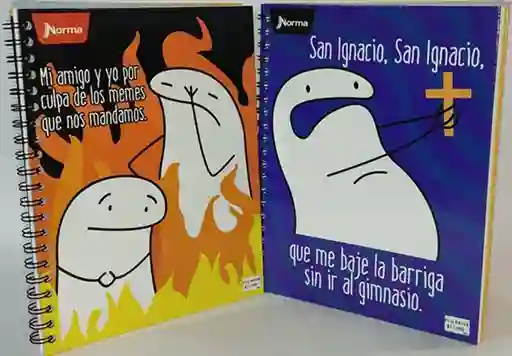 Cuaderno Argollado Grande Cudriculado 1 Materia Memes Norma