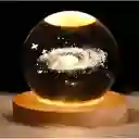 Lampara Esfera 3d Cristal Galaxias + Base De 8cm