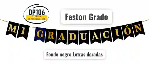 Feston Grado / Mi Graduacion Color Negro