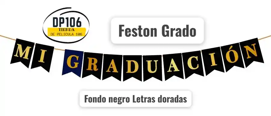 Feston Grado / Mi Graduacion Color Negro