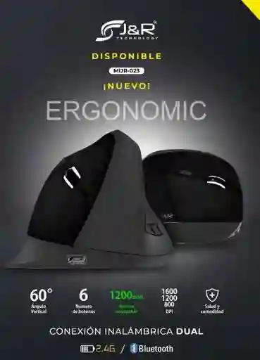 Mouse Ergonómico Recargables J&r