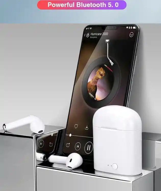 Auriculares Tws I7s Bluetooth 5.0 Con Micrófono, Caja Carga Y Diseño Deportivo Cualquier Smartphone