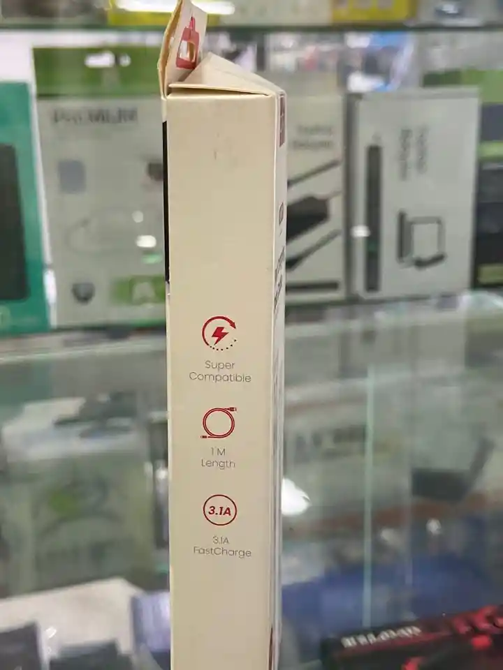 Cable Blanco Usb A Microusb 3.1a Para Carga Rápida Y Transferencia De Datos En Celulares Y Tablets