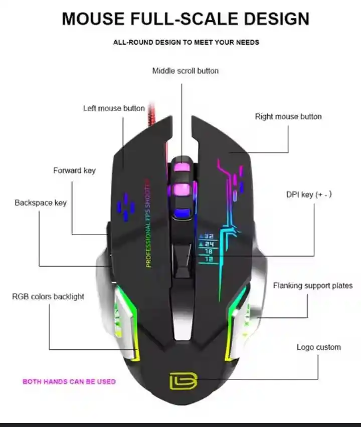 Mouse Gamer Inalámbrico Q6 Rgb