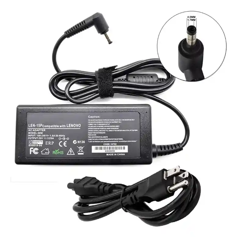 Cargador Para Lenovo Punta Fina 20v 3.25a 65w