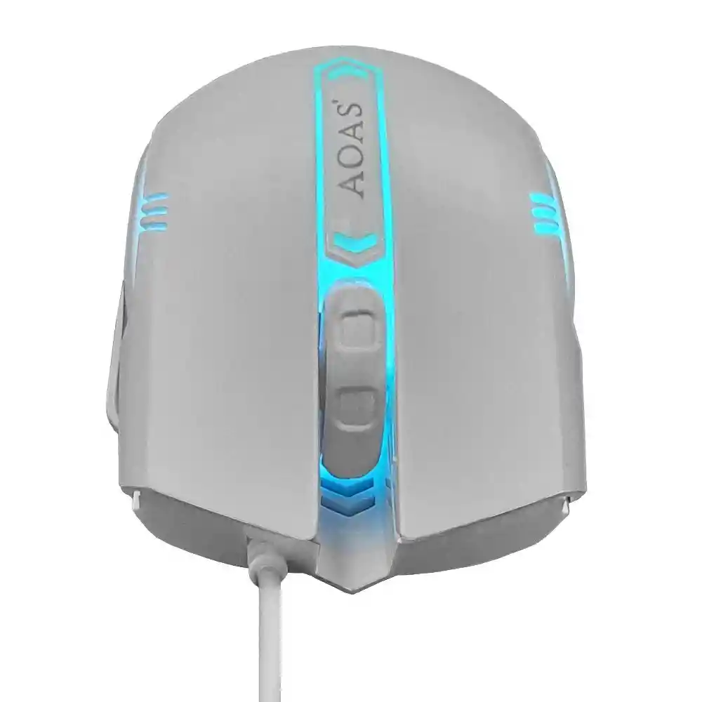 Mouse Óptico Gamer Ergonómico Aoas Usb Luces Rgb
