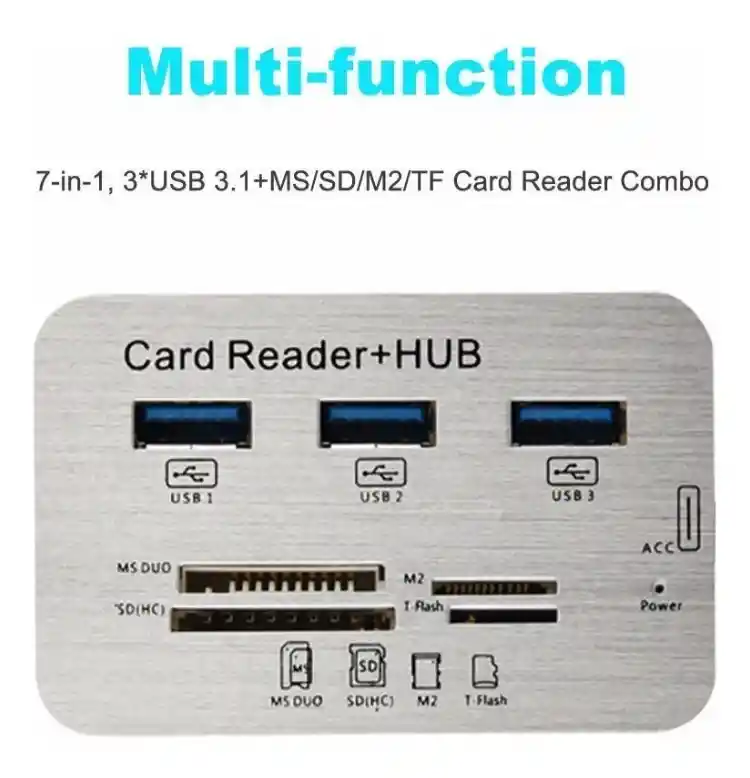 Hub Usb 3.0 Lector Memoria Macbook 7 En 1 Multipuertos