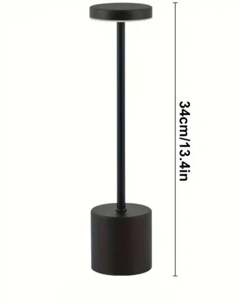 Lámpara De Mesa Tactil Metalica Led 3 Modos Inalambrica