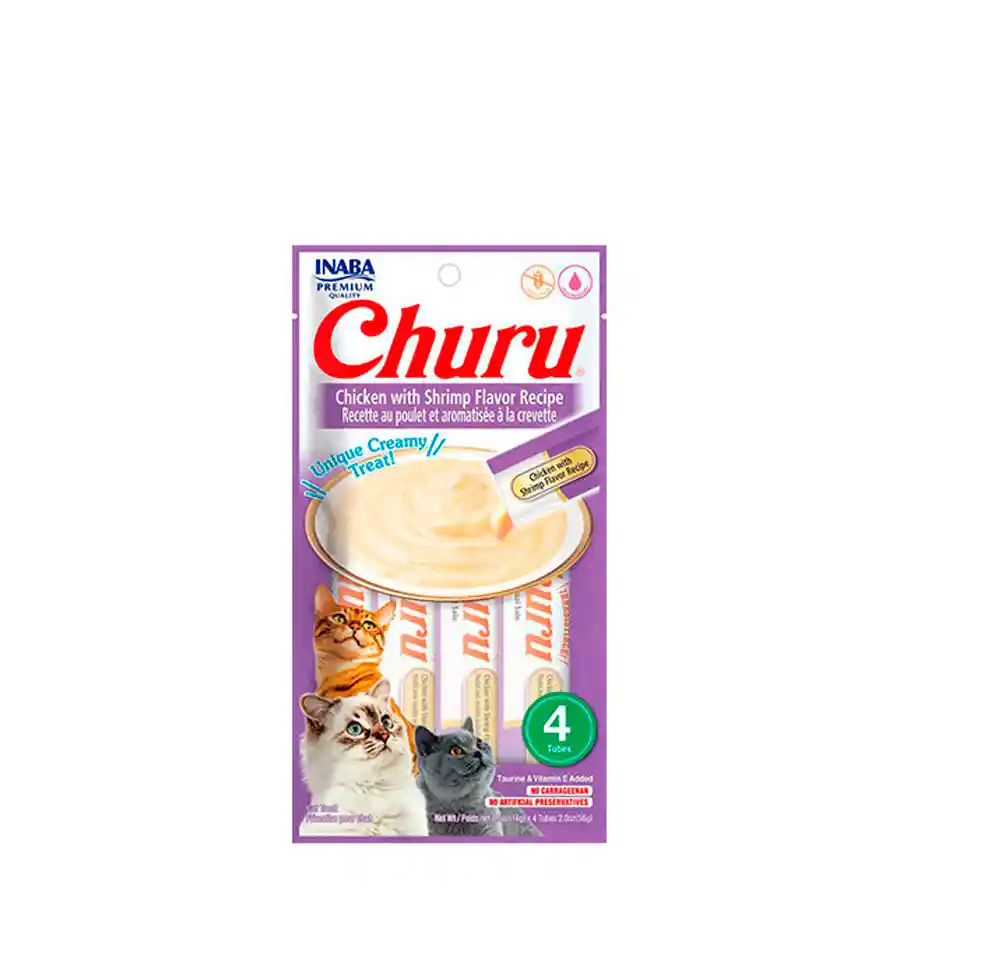 Churu For Cat Chicken Chicken With Shrimp Flavor 4 Unds X 14 Gr