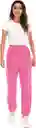 Joggers Deportivos Bolsillos De Cremallera Color Rosado