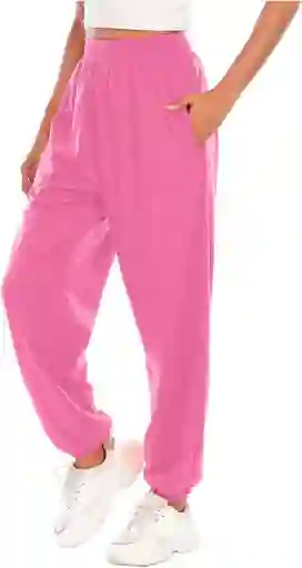 Joggers Deportivos Bolsillos De Cremallera Color Rosado
