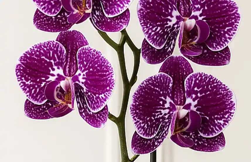 Orquidea Morada Con Pecas Blancas 2 Varas Florales