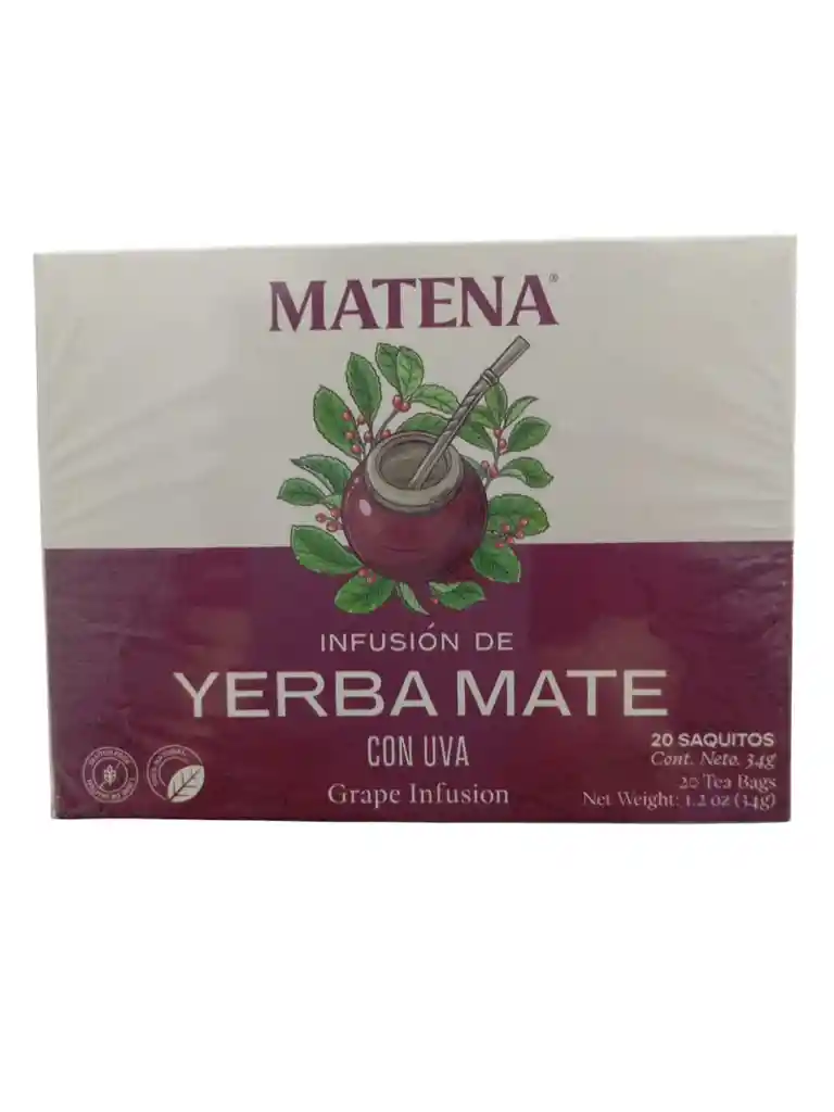 Yerba Mate En Tisana Con Uva (caja X 20 Unidades) Matena