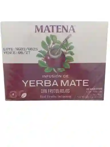 Yerba Mate En Saquitos Con Frutos Rojos (caja X 20 Unidades) Matena