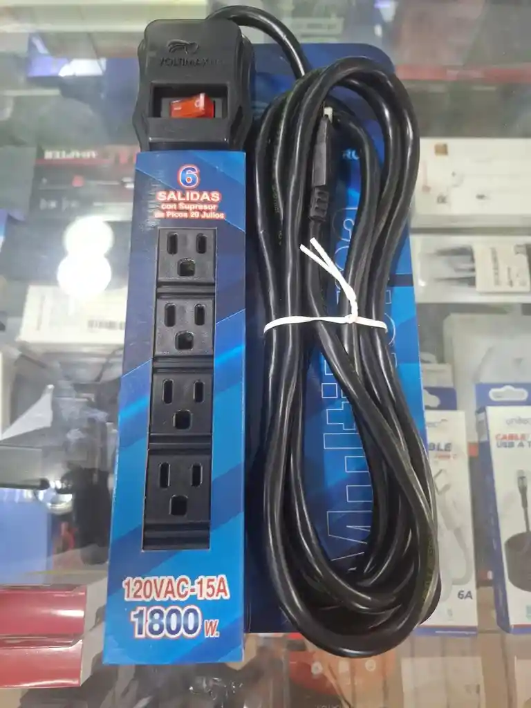 Multitoma Con Cable De 5 Metros Supresor Voltimax Pro 6 Tomas 120v 15a 1800w