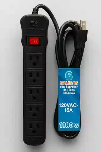 Multitoma Con Cable De 3 Metros Supresor Voltimax Pro 6 Tomas 120v 15a 1800w