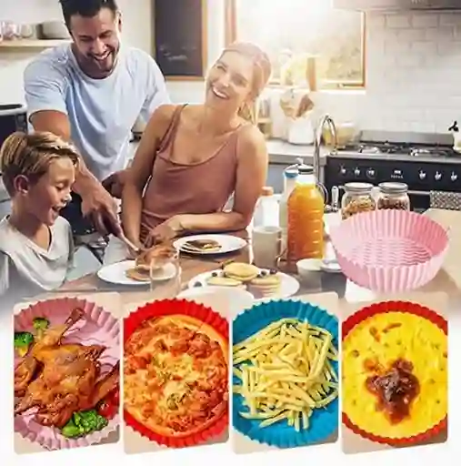 Molde De Silicona Reutilizable Para Air Fryer Resistente Al Calor, Antiadherente Y Fácil De Limpiar X1 Unidad