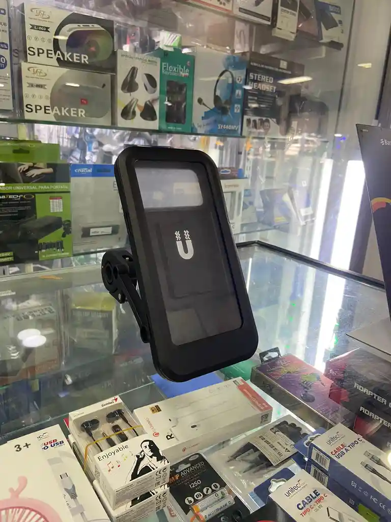 Soporte De Celular Con Estuche Impermeable Y Giro 360° Para Moto Y Bicicleta