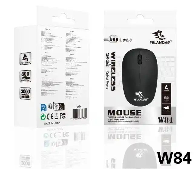 Mouse Weibo W-84 Inalámbrico Usb 3200 Dpi, Ergonómico, Liviano Y Preciso, Ideal Para Oficina, Estudiantes Y Tareas Diarias A Bajo Cost