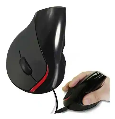 Mouse Vertical Ergonómico 5 Botones Alámbrico Usb Con Sensor Óptico, Ideal Para Reducir Dolor Y Mejorar Postura